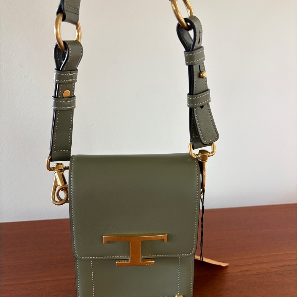 Tod's T Timeless Micro Leather Crossbody Purse Mini Bag Handbag Convertible